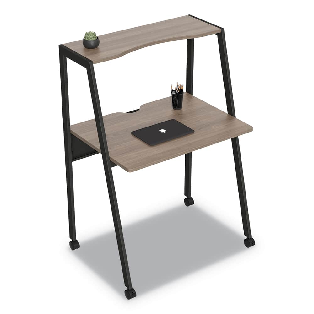 Linea Italia - Office Desks; Type: Flexible Home/Office Desk ; Center Draw: No ; Color: Mocha ; Material: Laminate ; Width (Inch): 33 ; Depth (Inch): 23-12/32 - Exact Tool & Supply