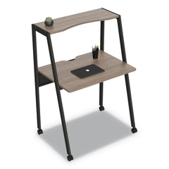 Linea Italia - Office Desks; Type: Flexible Home/Office Desk ; Center Draw: No ; Color: Mocha ; Material: Laminate ; Width (Inch): 33 ; Depth (Inch): 23-12/32 - Exact Tool & Supply