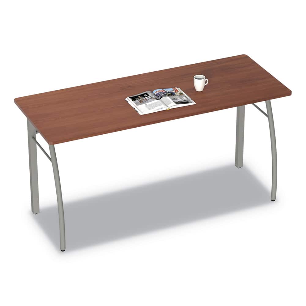 Linea Italia - Office Desks; Type: Rectangular Desk ; Center Draw: No ; Color: Cherry ; Material: Steel Base, Woodgrain Laminate Worksurface ; Width (Inch): 59-1/8 ; Depth (Inch): 23-5/8 - Exact Tool & Supply