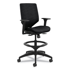 Hon - Swivel & Adjustable Stools; Type: Task Stool ; Base Type: Fabric ; Overall Height: 53 ; Width (Inch): 29-3/4 ; Depth (Inch): 28-3/4 ; Seat Material: Fabric - Exact Tool & Supply
