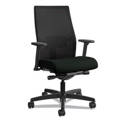 Hon - Swivel & Adjustable Office Chairs; Type: Mid-Back Chair ; Color: Black ; Seat Material: Fabric ; Height Range (Inch): 44 - Exact Tool & Supply