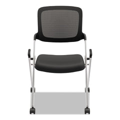 Basyx - Swivel & Adjustable Office Chairs; Type: Nesting ; Color: Black/Silver ; Seat Material: Fabric ; Height Range (Inch): 35 ; Depth (Inch): 26 ; Width (Inch): 18 - Exact Tool & Supply