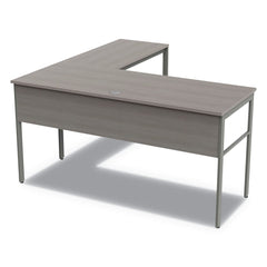 Linea Italia - Office Desks; Type: Workstation ; Center Draw: No ; Color: Ash ; Material: Steel Base; Laminate Worksurface ; Width (Inch): 59 ; Depth (Inch): 59 - Exact Tool & Supply