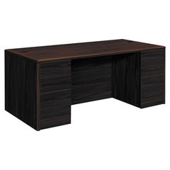 Hon - Office Desks; Type: Double Pedestal Desk ; Center Draw: No ; Color: Mahogany ; Material: Woodgrain Laminate Base; High-Pressure Laminate Worksurface ; Width (Inch): 72 ; Depth (Inch): 36 - Exact Tool & Supply