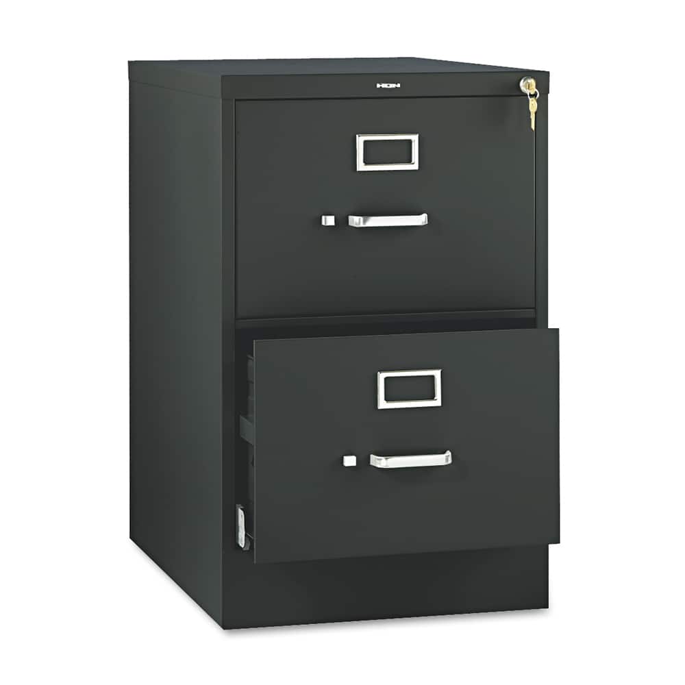 Hon - 2 Drawer Black Steel Vertical File Cabinet - Exact Tool & Supply