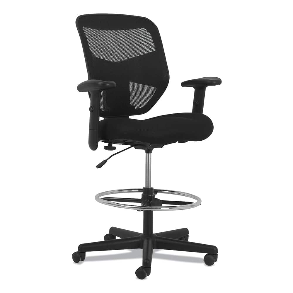 Basyx - Swivel & Adjustable Stools; Type: Task Stool ; Base Type: Nylon ; Overall Height: 50 ; Width (Inch): 28-1/2 ; Depth (Inch): 27-1/2 ; Seat Material: Mesh - Exact Tool & Supply