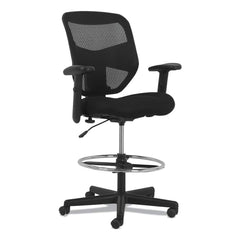 Basyx - Swivel & Adjustable Stools; Type: Task Stool ; Base Type: Nylon ; Overall Height: 50 ; Width (Inch): 28-1/2 ; Depth (Inch): 27-1/2 ; Seat Material: Mesh - Exact Tool & Supply