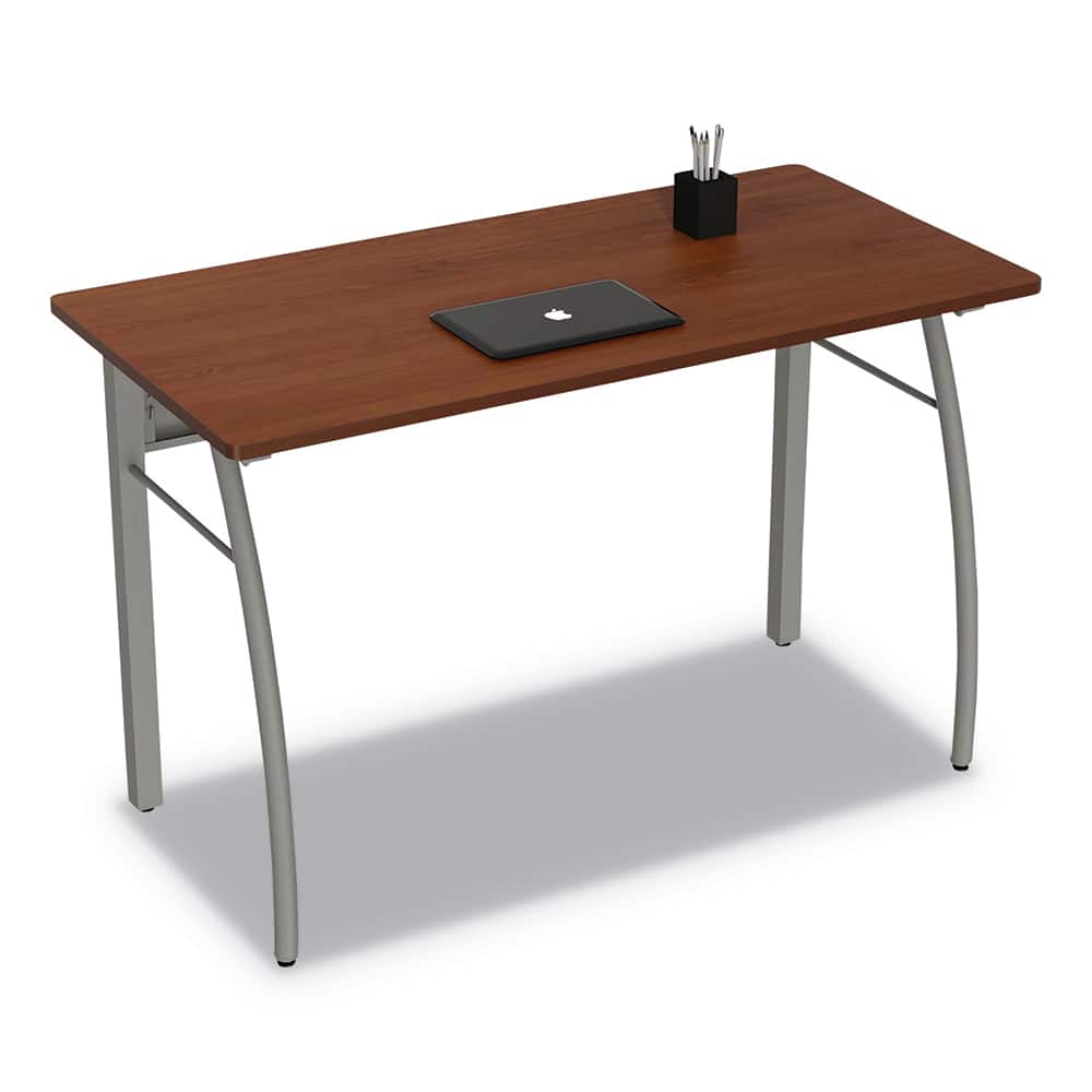 Linea Italia - Office Desks; Type: Rectangular Desk ; Center Draw: No ; Color: Cherry ; Material: Steel Base; Laminate Worksurface ; Width (Inch): 47-1/4 ; Depth (Inch): 23-6/8 - Exact Tool & Supply
