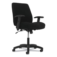 Basyx - Swivel & Adjustable Office Chairs; Type: Mid-Back Chair ; Color: Black ; Seat Material: Fabric ; Height Range (Inch): 44 ; Depth (Inch): 25-1/4 ; Width (Inch): 25-63/64 - Exact Tool & Supply