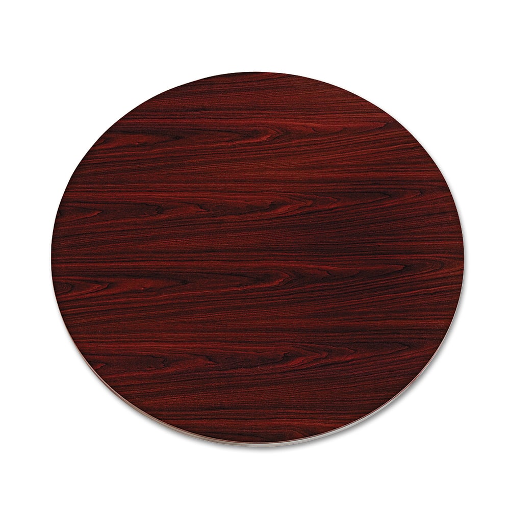 Hon - Stationary Tables; Type: Table Top ; Material: High-Pressure Laminate ; Color: Mahogany ; Diameter (Inch): 42 ; Height (Inch): 1-1/8 ; Width (Inch): 42 - Exact Tool & Supply