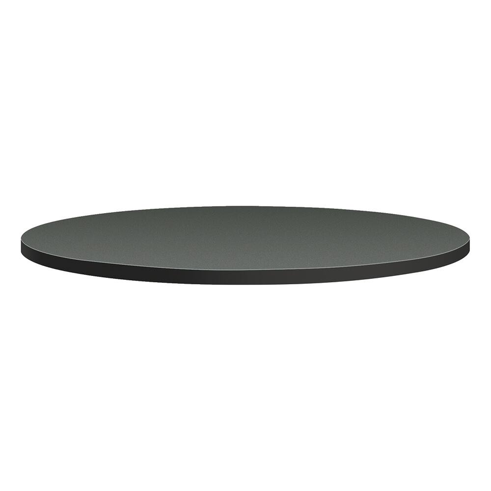 Hon - Stationary Tables; Type: Table Top ; Material: High-Pressure Laminate ; Color: Charcoal ; Diameter (Inch): 30 ; Height (Inch): 1-1/8 ; Width (Inch): 30 - Exact Tool & Supply