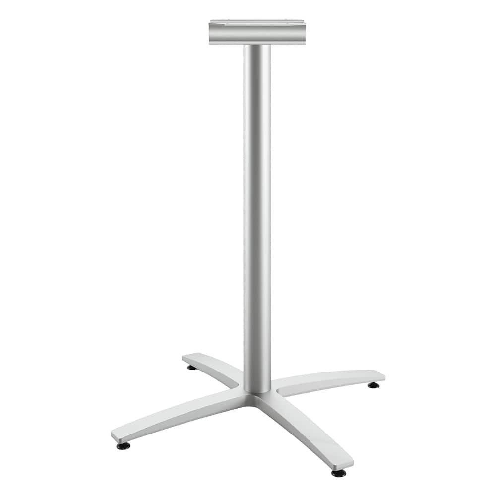 Hon - Stationary Tables; Type: Table Base ; Material: Cast Aluminum ; Color: Textured Silver ; Height (Inch): 41-1/8 ; Width (Inch): 26-3/16 ; Overall Width: 26 - Exact Tool & Supply