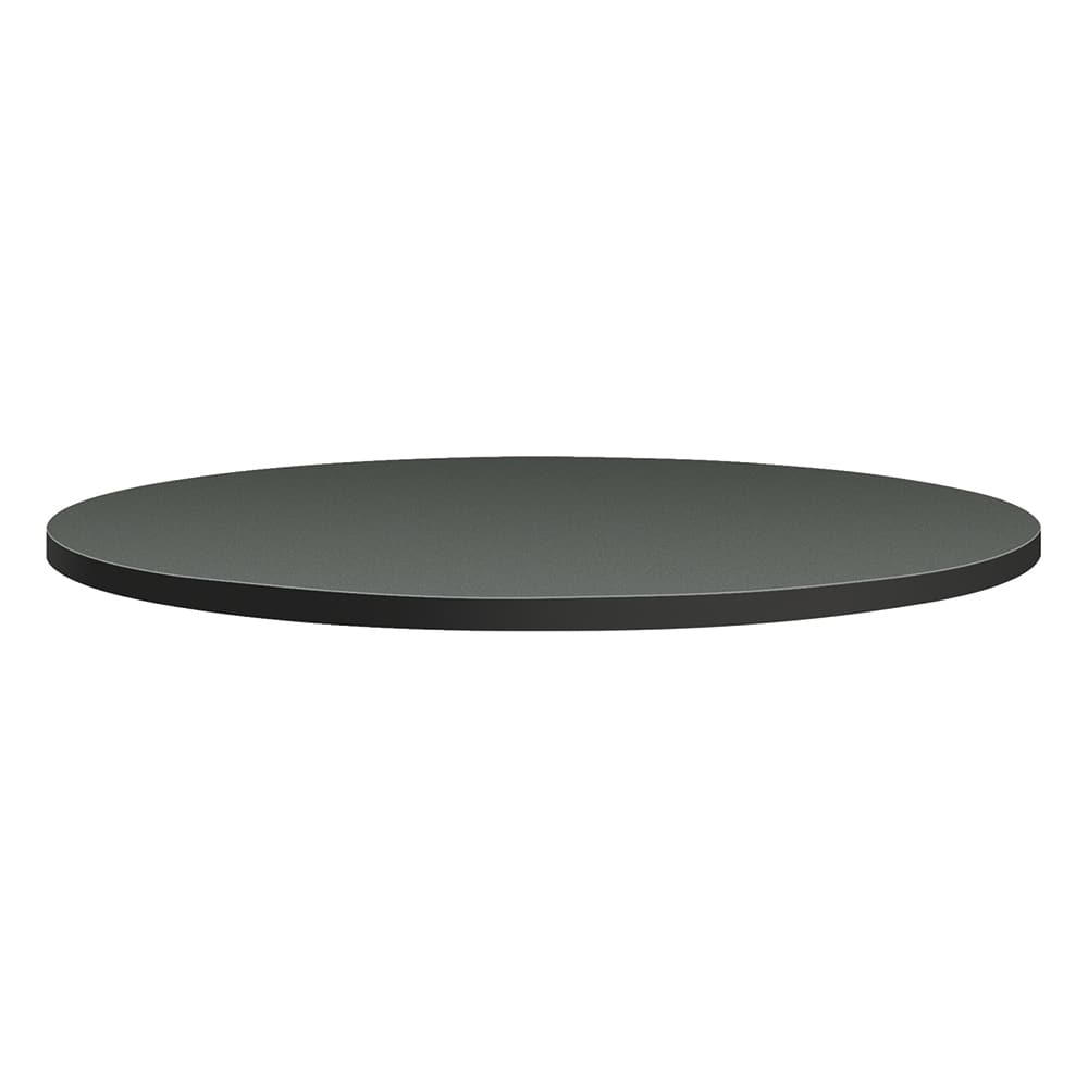Hon - Stationary Tables; Type: Table Top ; Material: High-Pressure Laminate ; Color: Charcoal ; Diameter (Inch): 36 ; Height (Inch): 1-1/8 ; Width (Inch): 36 - Exact Tool & Supply
