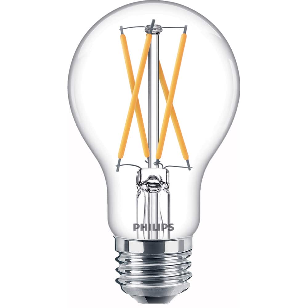 Philips - Lamps & Light Bulbs; Lamp Technology: LED ; Lamps Style: Residential/Office ; Lamp Type: A19 ; Wattage Equivalent Range: 1-19 ; Actual Wattage: 5 ; Base Style: Medium Screw - Exact Tool & Supply