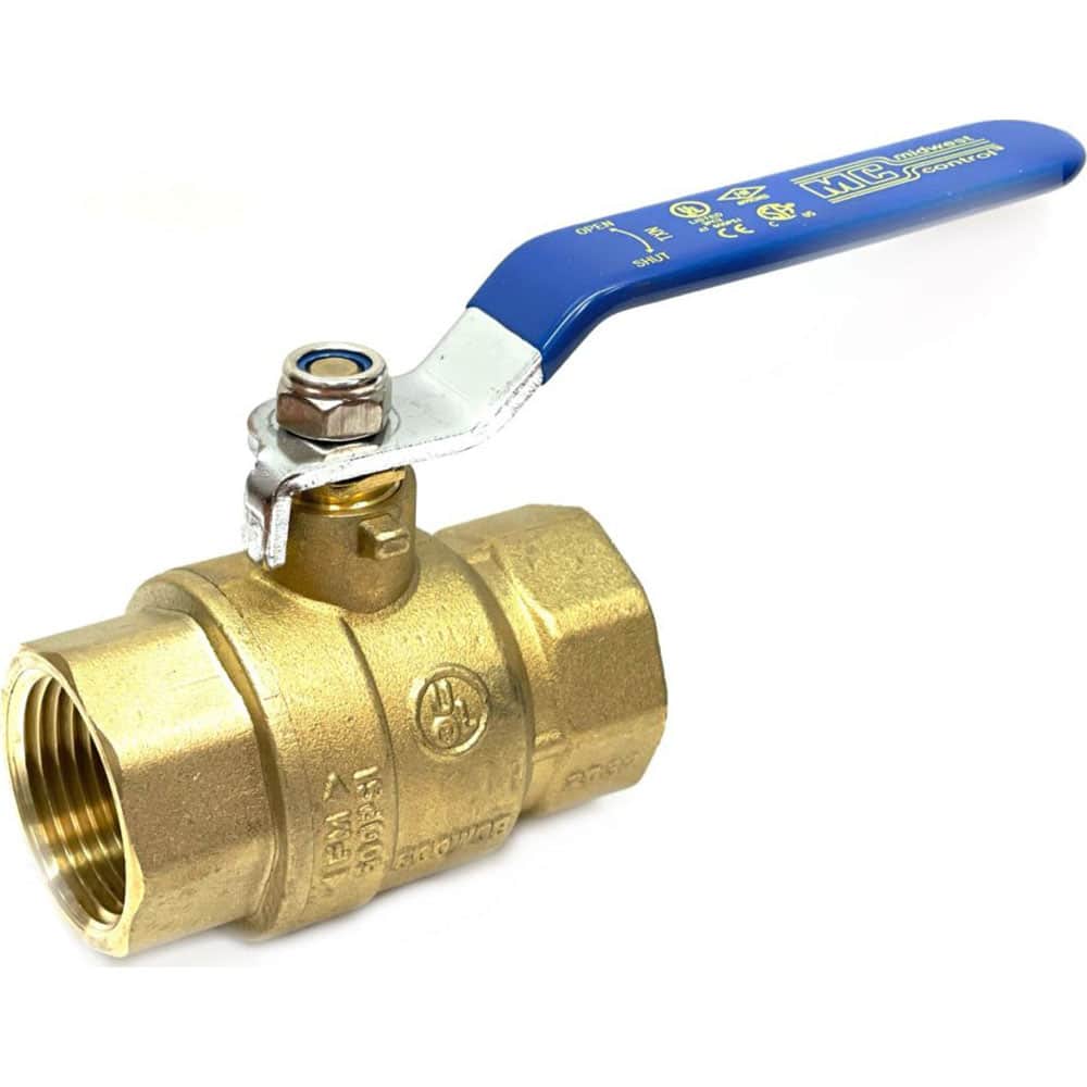 Standard Manual Ball Valve: 3″ Pipe, Full Port, Brass 2-Way Flow & In-Line, Female NPT, 600 psi WOG