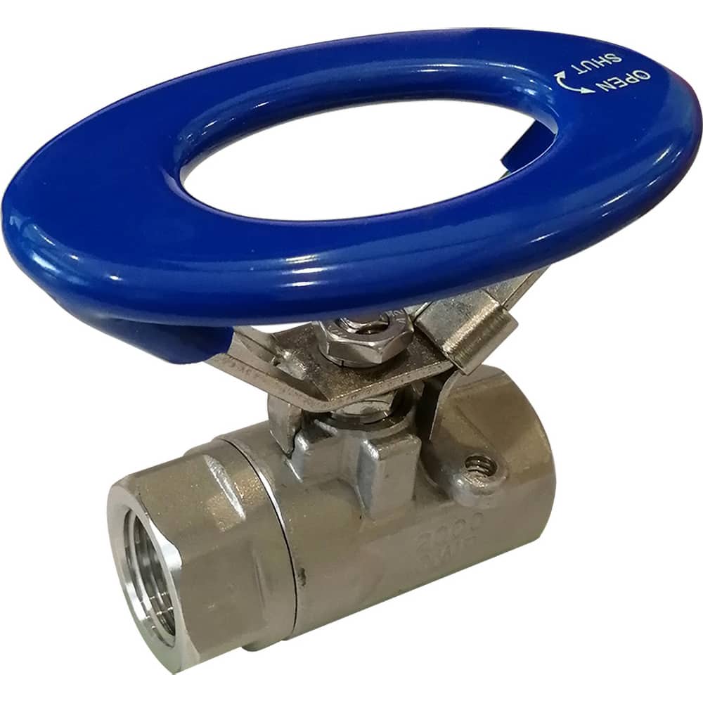 Standard Manual Ball Valve: 1/4″ Pipe, Full Port, Stainless Steel 2-Way Flow & In-Line, Female NPT, 1,000 psi WOG