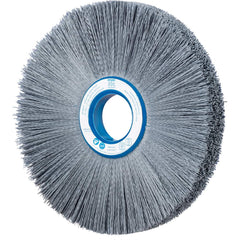 PFERD - Wheel Brushes; Outside Diameter (Inch): 10 ; Wire Type: Crimped; Round ; Fill Material: Nylon; Silicon Carbide ; Trim Length (Inch): 2-3/4 ; Filament Wire Diameter Range: 0.0200-0.0299 ; Maximum RPM: 3600.000 - Exact Tool & Supply