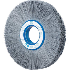 PFERD - Wheel Brushes; Outside Diameter (Inch): 8 ; Wire Type: Crimped; Round ; Fill Material: Nylon; Silicon Carbide ; Trim Length (Inch): 2-1/4 ; Filament Wire Diameter Range: 0.0200-0.0299 ; Maximum RPM: 3600.000 - Exact Tool & Supply