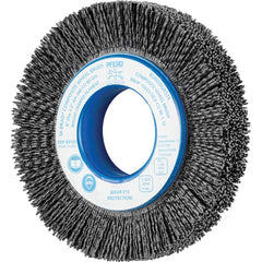 PFERD - Wheel Brushes; Outside Diameter (Inch): 6 ; Wire Type: Crimped; Round ; Fill Material: Nylon; Ceramic ; Trim Length (Inch): 1-1/4 ; Filament Wire Diameter Range: 0.0300 & Above ; Maximum RPM: 3600.000 - Exact Tool & Supply