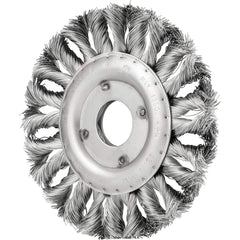 PFERD - Wheel Brushes; Outside Diameter (Inch): 4-1/2 ; Wire Type: Knotted ; Fill Material: Stainless Steel ; Trim Length (Inch): 7/8 ; Filament Wire Diameter Range: 0.0100-0.0199 ; Maximum RPM: 12500.000 - Exact Tool & Supply