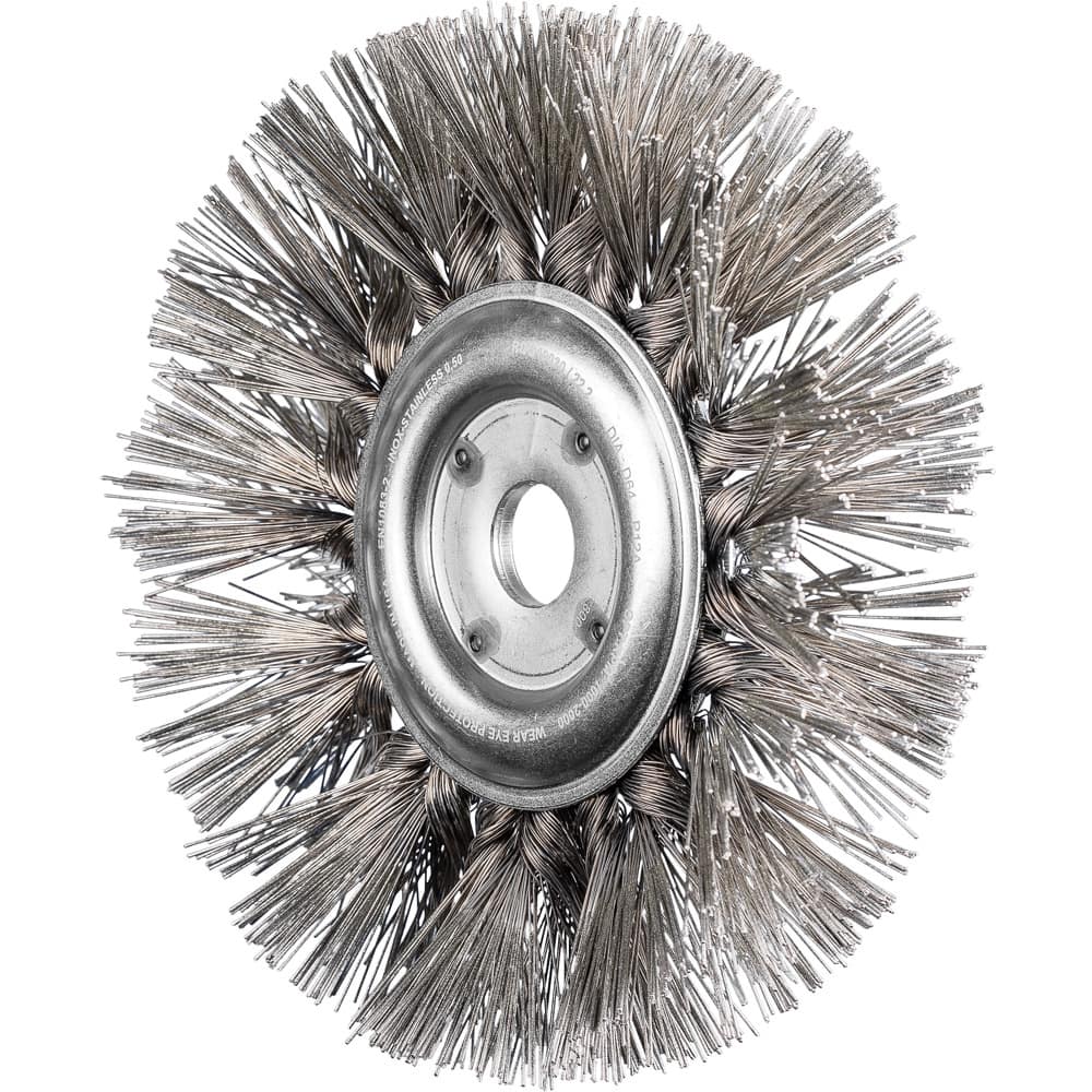 PFERD - Wheel Brushes; Outside Diameter (Inch): 7-1/2 ; Wire Type: Knotted ; Fill Material: Stainless Steel ; Trim Length (Inch): 2 ; Filament Wire Diameter Range: 0.0200-0.0299 ; Maximum RPM: 8000.000 - Exact Tool & Supply