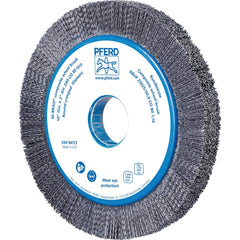 PFERD - Wheel Brushes; Outside Diameter (Inch): 10 ; Wire Type: Crimped; Round ; Fill Material: Nylon; Ceramic ; Trim Length (Inch): 1-1/2 ; Filament Wire Diameter Range: 0.0300 & Above ; Maximum RPM: 3600.000 - Exact Tool & Supply