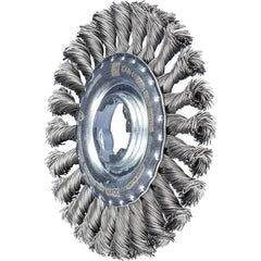 PFERD - Wheel Brushes; Outside Diameter (Inch): 4-1/2 ; Wire Type: Knotted ; Fill Material: Carbon Steel ; Trim Length (Inch): 7/8 ; Filament Wire Diameter Range: 0.0200-0.0299 ; Maximum RPM: 12500.000 - Exact Tool & Supply