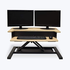 Luxor - Office Desks; Type: Sit/Stand Workstation ; Center Draw: No ; Color: White Oak ; Material: Steel; Powder Coat; MDF ; Width (Inch): 32 ; Depth (Inch): 23-1/2 - Exact Tool & Supply