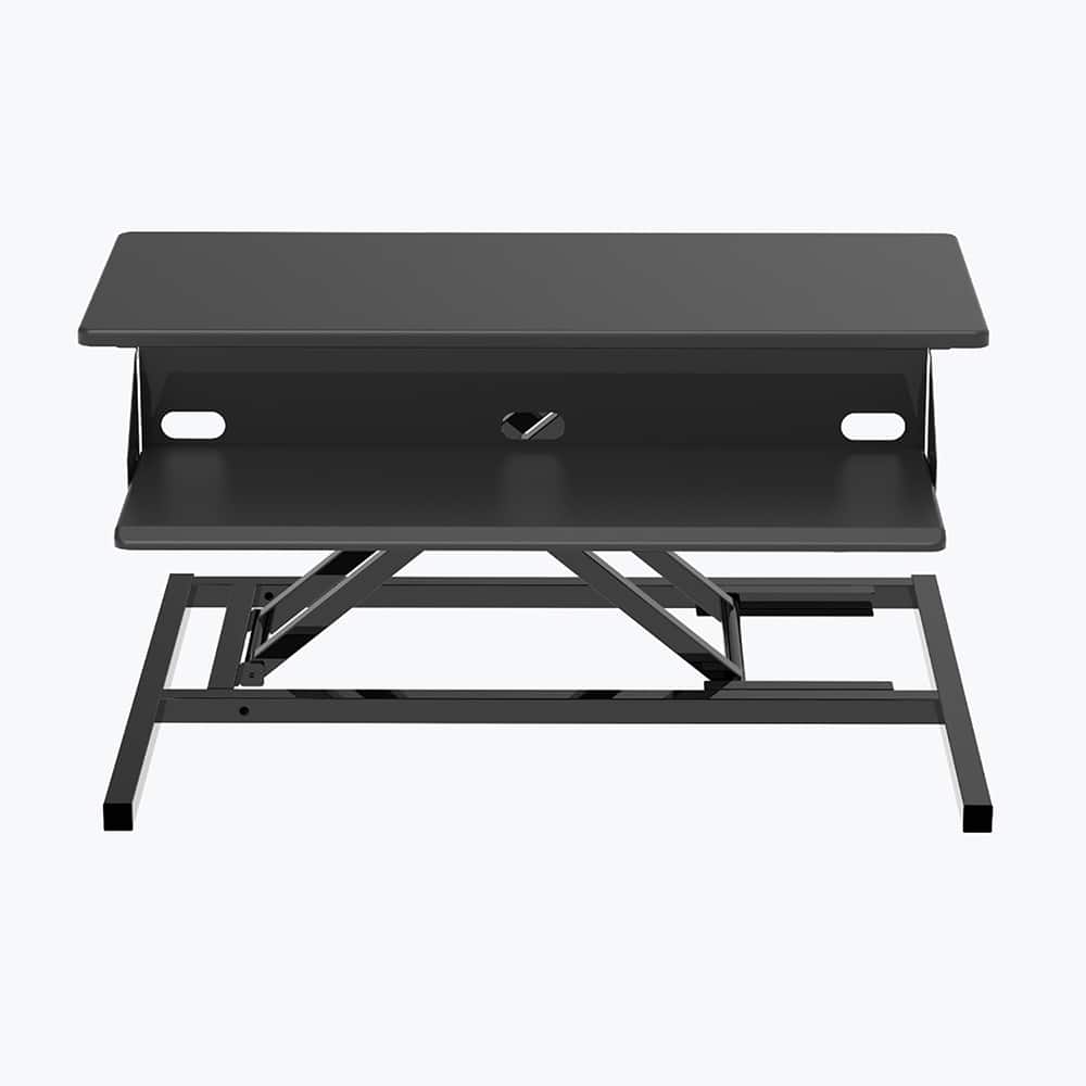 Luxor - Office Desks; Type: Sit/Stand Workstation ; Center Draw: No ; Color: Black ; Material: Steel; Powder Coat; MDF ; Width (Inch): 32 ; Depth (Inch): 23-1/2 - Exact Tool & Supply