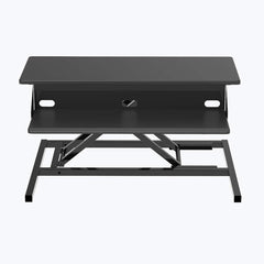 Luxor - Office Desks; Type: Sit/Stand Workstation ; Center Draw: No ; Color: Black ; Material: Steel; Powder Coat; MDF ; Width (Inch): 32 ; Depth (Inch): 23-1/2 - Exact Tool & Supply