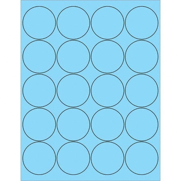 Tape Logic - Pack of (20), 100 Sheet 2" x 2" Pastel Blue Permanent Acrylic Laser Labels - Exact Tool & Supply