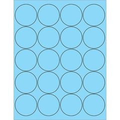 Tape Logic - Pack of (20), 100 Sheet 2" x 2" Pastel Blue Permanent Acrylic Laser Labels - Exact Tool & Supply