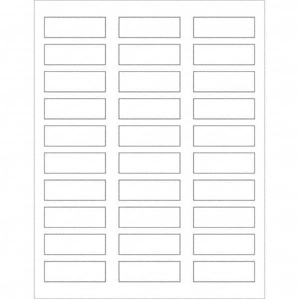 Tape Logic - Pack of (30), 100 Sheet 2-1/4" x 3/4" White Permanent Acrylic Laser Labels - Exact Tool & Supply