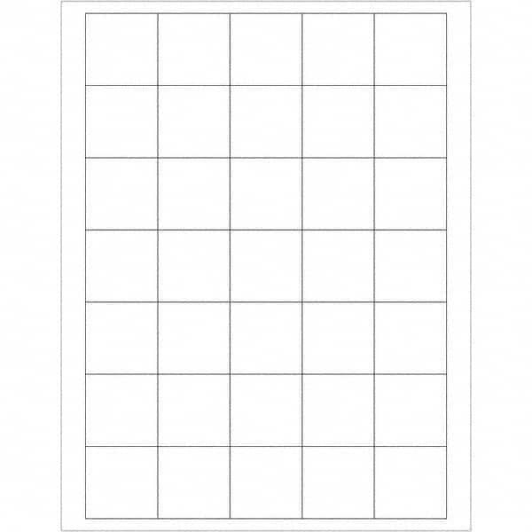 Tape Logic - Pack of (35), 100 Sheet 1-1/2" x 1-1/2" White Removable Acrylic Laser Labels - Exact Tool & Supply