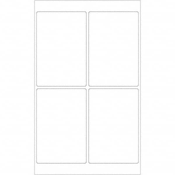 Tape Logic - Pack of (4), 100 Sheet Pieces of 4" x 6", White Permanent Acrylic Laser Labels - Exact Tool & Supply