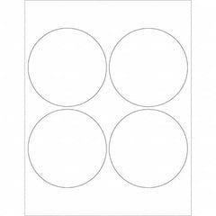 Tape Logic - Pack of (4), 100 Sheet 4" x 4" Glossy White Permanent Acrylic Laser Labels - Exact Tool & Supply