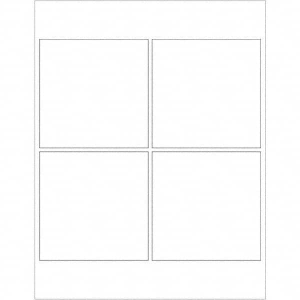 Tape Logic - Pack of (4), 100 Sheet 4" x 4" White Polyester Weatherproof Labels - Exact Tool & Supply
