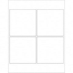 Tape Logic - Pack of (4), 100 Sheet 4" x 4" White Polyester Weatherproof Labels - Exact Tool & Supply