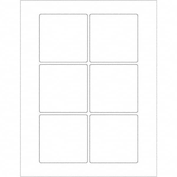 Tape Logic - Pack of (6), 100 Sheet 3" x 3" White Polyester Weatherproof Labels - Exact Tool & Supply