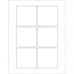 Tape Logic - Pack of (6), 100 Sheet 3" x 3" White Polyester Weatherproof Labels - Exact Tool & Supply