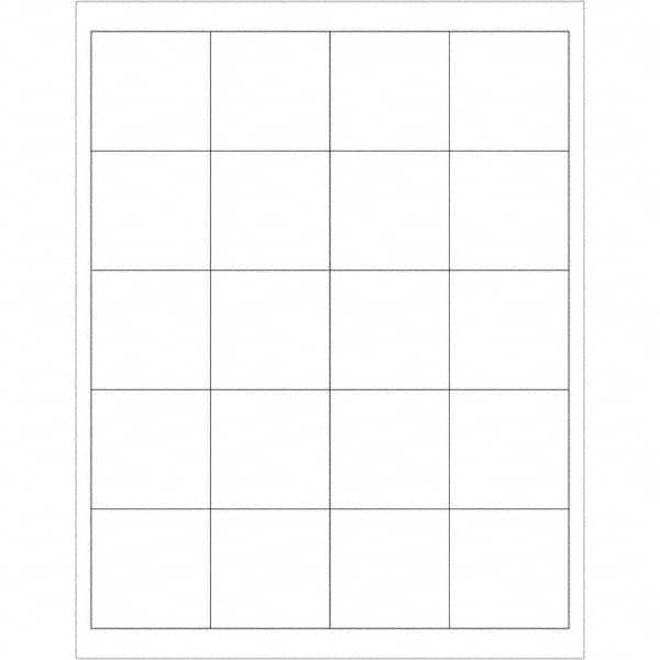 Tape Logic - Pack of (12), 100 Sheet 2" x 2" White Removable Acrylic Laser Labels - Exact Tool & Supply