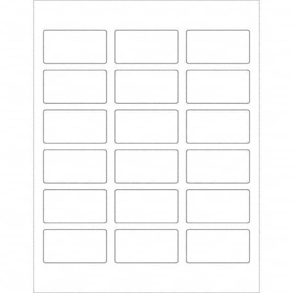Tape Logic - Pack of (18), 100 Sheet 2-3/8" x 1-1/4" White Permanent Acrylic Laser Labels - Exact Tool & Supply