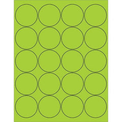 Tape Logic - Pack of (20), 100 Sheet 2" x 2" Fluorescent Green Permanent Acrylic Laser Labels - Exact Tool & Supply