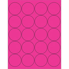 Tape Logic - Pack of (20), 100 Sheet 2" x 2" Fluorescent Pink Permanent Acrylic Laser Labels - Exact Tool & Supply