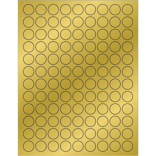 Tape Logic - Pack of (108), 100 Sheet 3/4" x 3/4" Gold Permanent Acrylic Laser Labels - Exact Tool & Supply