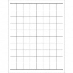 Tape Logic - Pack of (80), 100 Sheet 1" x 1" White Polyester Weatherproof Labels - Exact Tool & Supply