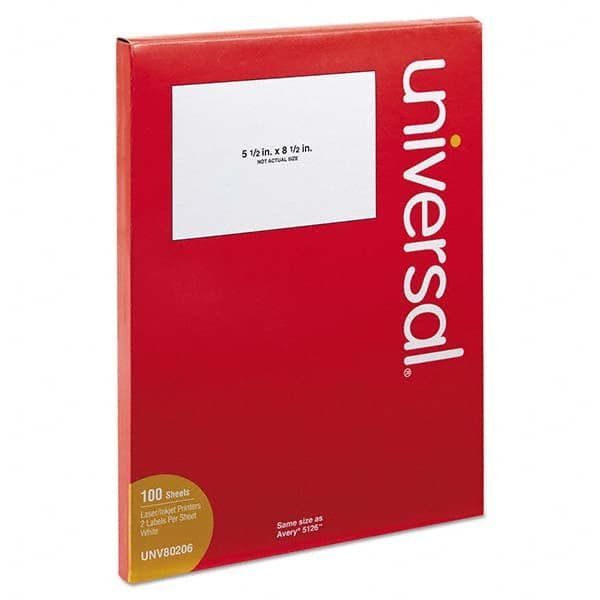 UNIVERSAL - Labels, Ribbons & Tapes Type: Inkjet/Laser Labels Color: White - Exact Tool & Supply