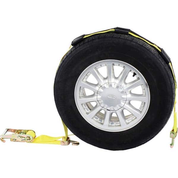 US Cargo Control - Tow Rope, Cable & Chain Type: Wheel Strap with Swivel Hooks & Rubber Blocks Material: Polyester - Exact Tool & Supply