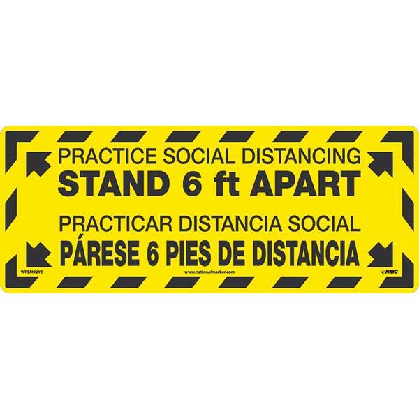 NMC - Adhesive Backed Floor Signs Message Type: COVID-19 Graphic Type: None - Exact Tool & Supply