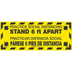 NMC - Adhesive Backed Floor Signs Message Type: COVID-19 Graphic Type: None - Exact Tool & Supply